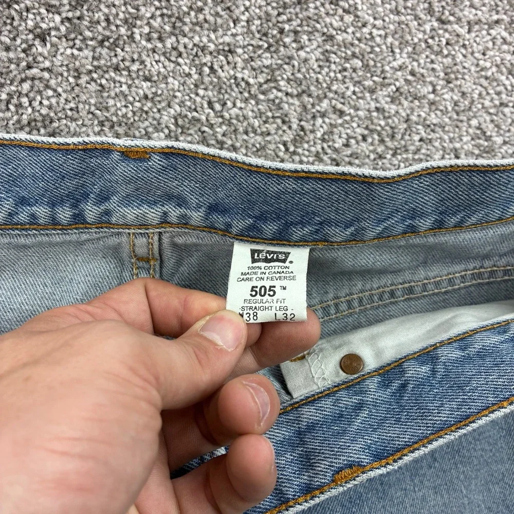 Vintage Levi's 505 Jeans Mens 38x32 Blue Denim Straight Leg Denim Canada Made